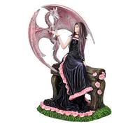 Pacific Giftware Anne Stokes Figurine Dragon Elegant Dragon de la série Dragon Friendship Blanc/rose 24 cm