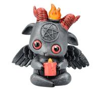 Pacific Giftware Baphomet Figurine - Baphy mignon au rituel - Jolie décoration avec pentagramme et flammes, 9,5 cm, gothique