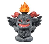 Pacific Giftware Baphomet Figurine - Baphy Wird beschworen - Décoration amusante avec pentagramme et flammes, 9,5 cm, décoration gothique
