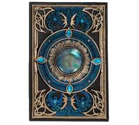Pacific Giftware Boîte de tarot avec détails bleus complexes et incrustation en cristal - Parfaite pour les cartes de tarot, les bijoux ou les souvenirs - 14,5 cm de long