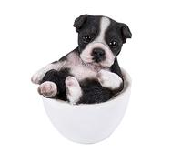 Pacific Giftware Boston Terrier Adorable Mini Teacup Pet Pals Puppy Collectible Figurine 3.25 Inches