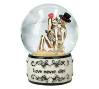 Pacific Giftware Boule à neige romantique - Motif couple de mariés - 13,5 cm - Love Never Dies - Décoration gothique - Amour - Figurine de Saint-Valentin