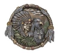 Pacific Giftware Décoration murale indienne avec loup et aigle | Image en relief mural