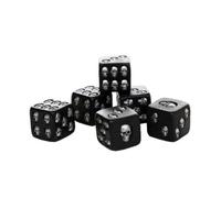 Pacific Giftware Decorative Black Skull Dice of Death 1.5 Inches Each Set of 6