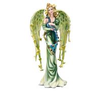 Pacific Giftware Elfe Figurine d'ange Teao avec paon, 23,5 cm, figurine décorative fantaisie