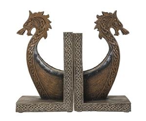 Pacific Giftware Ensemble serre-livres Viking Navire Drakkar Figurine décorative