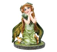 Pacific Giftware Figurine d'elfe Morsana, la fée verte avec bouquet de roses 9 cm - Figurine décorative