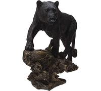 Pacific Giftware Figurine réaliste en résine représentant un grand chat noir panthère sauvage, léopard, cougar