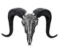 Pacific Giftware Grand crâne de Bélier en relief Argenté avec ornements