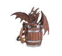 Pacific Giftware Liquor Dark Beer Wooden Barrel Mug Winged Dragon Resin Figurine by Stanley Morrison
