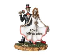 Pacific Giftware Love Never Dies Figurine de couple gothique romantique avec squelettes de mariés dansants pour maison ou mariage 16,5 cm de haut
