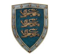 Pacific Giftware Medieval Times Three Lions Royal Coat of Arms Shield Sculpture Murale Décor