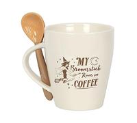 Pacific Giftware My Broomstick Runs On Ensemble tasse à café et cuillère