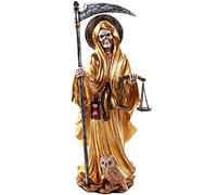 Pacific Giftware Santa Muerte Saint de Sainte Mort Statue Religieuse Debout 10 Pouces Puissance Succès prospérité (Or)