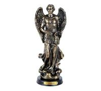 Pacific Giftware St. Gabriel Archange Messenger from God Figurine 20,3 cm de Haut Base en Bois avec Plaque en Laiton
