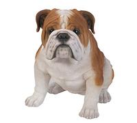 Pacific Giftware Statue de Bouledogue réaliste Grandeur Nature avec Yeux en Verre Peints à la Main en résine 45,7 cm Décoration d'intérieur