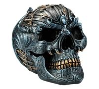 Pacific Giftware Statue de collection en résine avec épée de guerrier fantaisie en forme de tête de mort