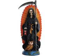 Pacific Giftware Statue Religieuse Debout de Santa Muerte Saint de la Sainte Mort - 18 cm - Protection Magique Noire - Sculpture de Santisima Muerte