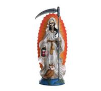 Pacific Giftware Statue Religieuse Debout de Santa Muerte Saint de la Sainte Mort - 18 cm - Tunique Blanche purifiée - Sculpture de Santisima Muerte