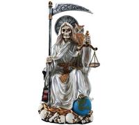 Pacific Giftware Statuette Religieuse Santa Muerte Saint de la Mort Assise 22,9 cm (Blanc)