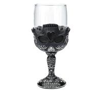 Pacific Giftware Verre à vin noir Ouija Crâne 250 ml - Verre gothique, calice tête de mort