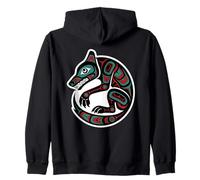Pacific Northwest Style Spirit Wolf Leader Pack Moon Howler Sweat à Capuche