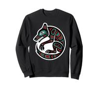 Pacific Northwest Style Spirit Wolf Leader Pack Moon Howler Sweatshirt