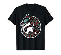 Pacific Northwest Style Spirit Wolf Leader Pack Moon Howler T-Shirt