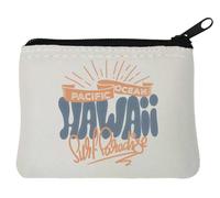 Pacific Ocean Porte-monnaie en néoprène Motif paradis de surf Blanc 10 x 11 cm