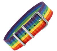 Pacific Time Bracelet de montre en nylon - 16 mm - Multicolore - Respirant - Lavable - Pour enfant, Mittelgroße, Nylon, Pas de gemme