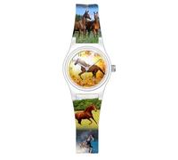 Pacific Time Bracelet montre pour enfant à motif cheval et coucher de soleil à quartz analogique Multicolore 20335