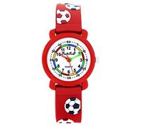 Pacific Time enfants Montre bracelet de sport de football à quartz analogique bracelet en silicone Rouge 202741