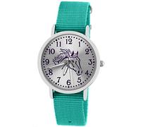 Pacific Time Montre-bracelet pour enfant fille garçon avec chevaux Bracelet textile, 10305 turquoise, sport