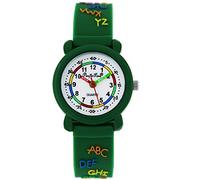 Pacific Time Montre-bracelet pour enfant garçon et fille - Montre d'apprentissage ABC - Montre analogique à quartz, vert, Sangles