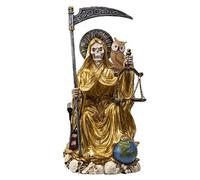 Pacific Trading 15249 Père Noël Assis Robe dorée avec Hibou 22,9 cm