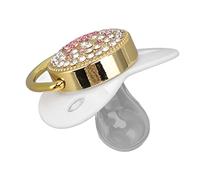 Pacificateur bébé Pacificateur Ultra Léger Soft Bling Silicone nouveau-né la Sucette de 6 à 18 Mois Rose Nourrisson (M blanc)