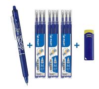 Pack 1 stylo CLIKER + 3 sets 3 recharges + 1 gomme PILOT FRIXION 07 BLEU