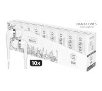 Pack 10 Auriculares Intrauditivos Tech One TEC2955- con Micrófono- Jack 3.5- Blancos
