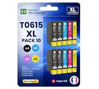 Pack 10 Cartouche T061 Compatible pour Epson D68 DX4850 Noir Cyan Magenta Jaune Haute capacité avec Puce 400 Pages C13T06114012 Ourson