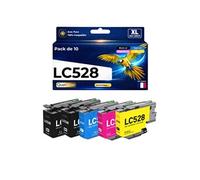Pack 10 Cartouches Générique LC528 Multicolor 6000 pages compatible Brother MFC J6760DW, J6960DW, J6975DW, J6977DW