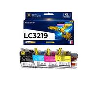 Pack 10 Cartouches LC3219XL LC3219 XL compatible pour Brother MFC J5330DW J6930DW Noir Couleur Haute capacité avec puce