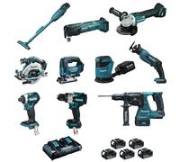 Pack 10 machines MAKITA 18V batteries 5Ah DLX1011PTJ LOT0309