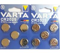 VARTA Piles boutons CR2025 – Pack de 10 (6025101401)