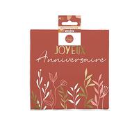 STC Serviettes Joyeux anniversaire Terracotta 33 x 33 cm Rouge