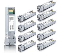 Pack 10, transceiver 10GBASE-LR SFP+, SFP+ à LC, Module monomode 10G Compatible avec Cisco SFP-10G-LR, MA-SFP-10GB-LR, Ubiquiti UniFi UF-SM-10G, Mikrotik S+31DLC10D, Netgear AXM762...