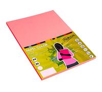 Pack 100 Hojas Color Rosa Fluor Tamaño A4 80g