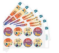 Pack 104 Étiquettes Fournitures Scolaires - Personnalisées pour Objets - Autocollantes - Jungle Vibes