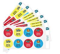 Pack 104 Étiquettes Fournitures Scolaires - Personnalisées pour Objets - Autocollantes - Super-Héros Garçon