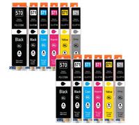 Pack 12 Cartouche CLI-571XL CLI 571XL compatible pour Canon Pixma MG5751 TS8050 Couleurs Haute capacité avec puce