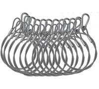 Pack 12 Elingues 4MM 85CM Argent Crochets et élingues